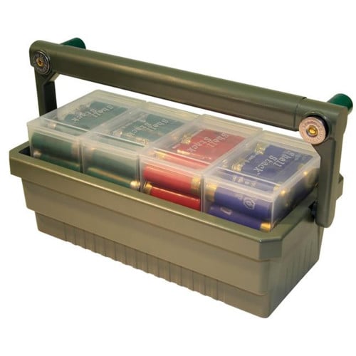 MTM Case Gard Shotshell Caddy | Army Green & Clear for sale at KYGUNCO.