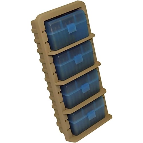 MTM Ammo Rack w/ 4 RS-50-24 Ammo Boxes | Dark Earth & Blue for sale at KYGUNCO.