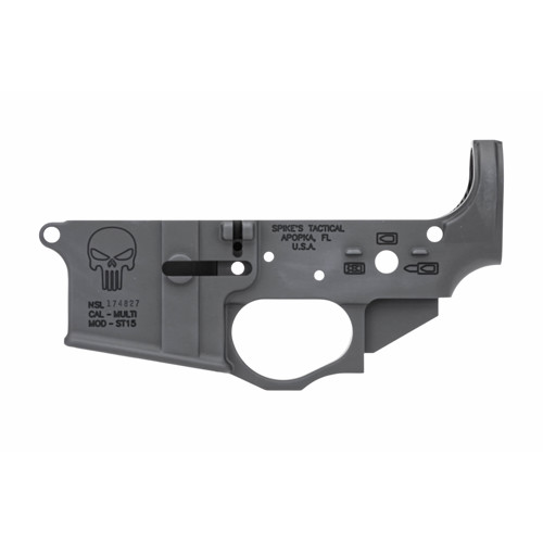 SPIKES TACTICAL Punisher Multi-Caliber AR15 Stripped Lower Receiver - Black for sale at KYGUNCO.