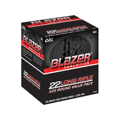 BLAZER AMMO Value Pack 22LR 38gr Lead Round Nose Ammunition | 525 Rounds for sale at KYGUNCO.