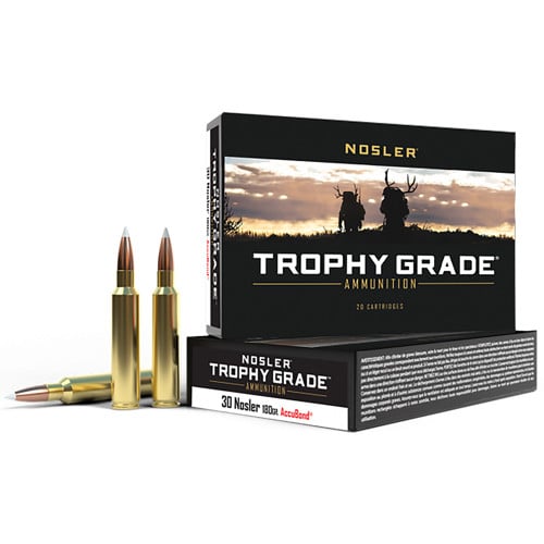 NOSLER Trophy Grade 30 Nosler 180gr AccuBond Ammunition | 20 Rounds for sale at KYGUNCO.
