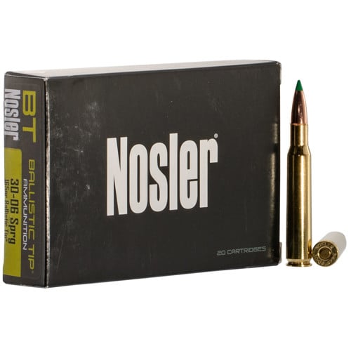 NOSLER Ballistic Tip 30-06 Springfield 165gr Brass Rifle Ammunition | 20 Rounds for sale at KYGUNCO.
