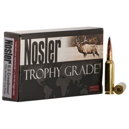 NOSLER Trophy Grade 6.5 Creedmoor 142gr AccuBond Long Range Ammunition | 20 Rounds for sale at KYGUNCO.