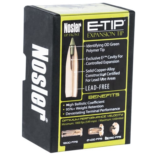 NOSLER Reloading Bullets E-Tip Lead Free 30 Cal 50rd for sale at KYGUNCO.