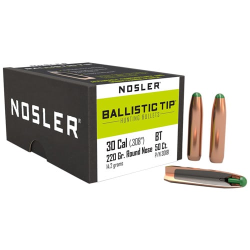 NOSLER Reloading Bullets Ballistic Tip 30 Cal 220 Grain 50rd for sale at KYGUNCO.