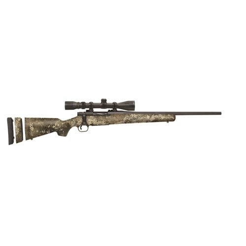 MOSSBERG Patriot 243 Win 20" 5rd Bolt Rifle w/ Fluted Barrel & 3-9x40 Scope - Black / Strata Camo for sale at KYGUNCO.