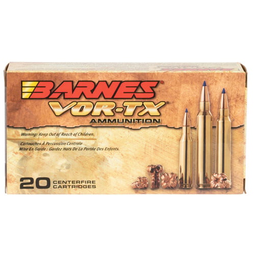 BARNES AMMO VOR-TX 243 WIN 80gr Tipped TSX Boat Tail Rifle Ammunition | 20 Rounds for sale at KYGUNCO.