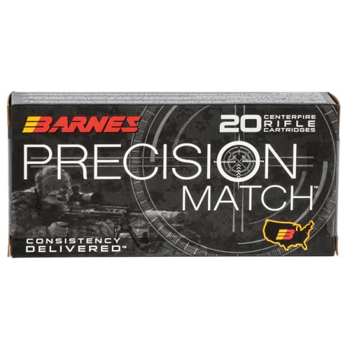 BARNES AMMO Precision Match 5.56 NATO 85gr Open Tip Boat Tail | 20 Rounds for sale at KYGUNCO.