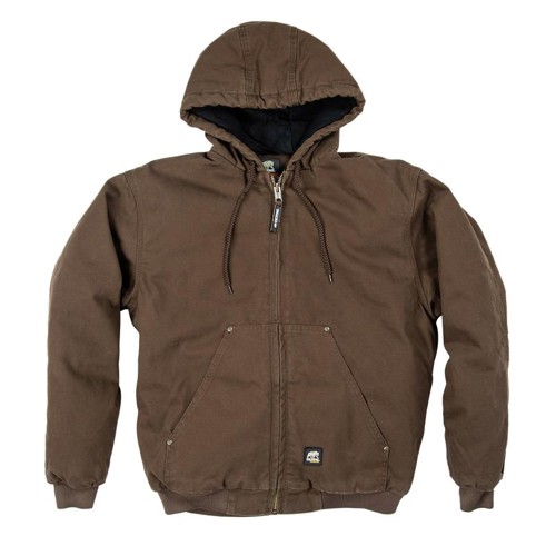 BERNE WORKWEAR Original Washed Hooded Jacket Bark Plus Sizes for sale at KYGUNCO.
