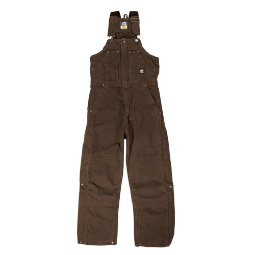 BERNE WORKWEAR Highland Washed Insulated Bib Overall Bark Plus for sale at KYGUNCO.