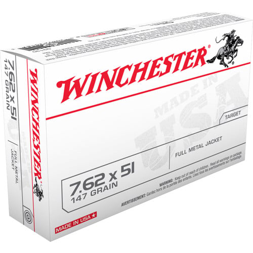 WINCHESTER AMMO 7.62x51 147Gr USA FMJ 20rd for sale at KYGUNCO.
