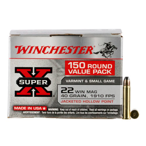WINCHESTER Super X 22 WMR 40 gr Jacket Hollow Point Ammunition | 150 Rounds for sale at KYGUNCO.