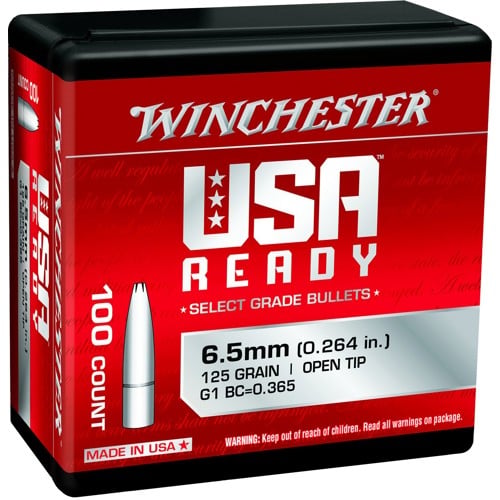 WINCHESTER AMMO Reloading Bullets Open Tip 6.5mm 125 Grain 100rd for sale at KYGUNCO.