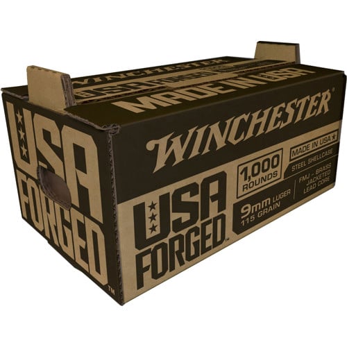 WINCHESTER AMMO 9mm 115Gr FMJ Brass Jacketed Lead Core 1000rd for sale at KYGUNCO.