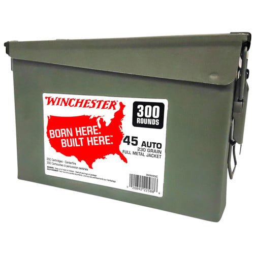 WINCHESTER AMMO 45 ACP 230Gr FMJ USA Ammo Can 300rd for sale at KYGUNCO.