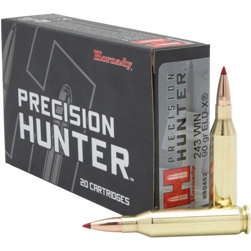 HORNADY ELD-X Precision Hunter 243 Winchester 90Gr Ammunition | 20 Rounds for sale at KYGUNCO.