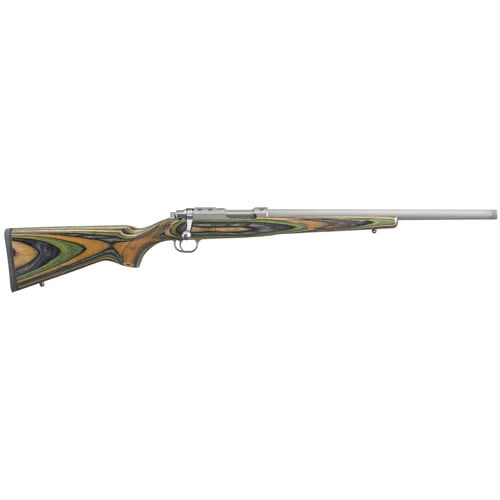 RUGER 77/22 22 Hornet 18.5" 6rd Bolt Rifle w/ Threaded Barrel - Stainless | Wood Laminate for sale at KYGUNCO.