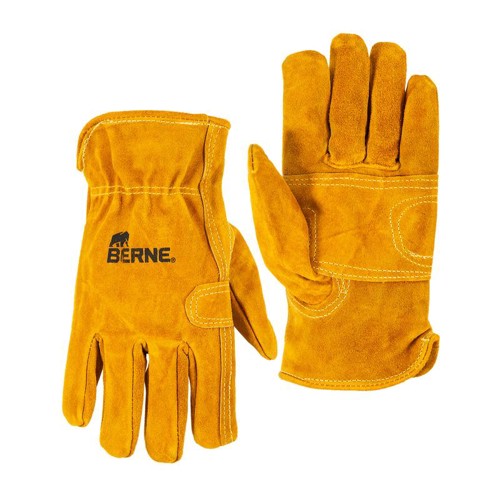 BERNE WORKWEAR Unlined Split Cowhide Leather Gloves Gold for sale at KYGUNCO.