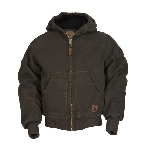BERNE WORKWEAR Youth Washed Hooded Jacket Olive Drab for sale at KYGUNCO.