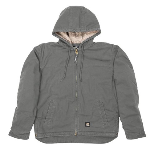 BERNE WORKWEAR Washed Hooded Work Coat Gray Stone Plus for sale at KYGUNCO.