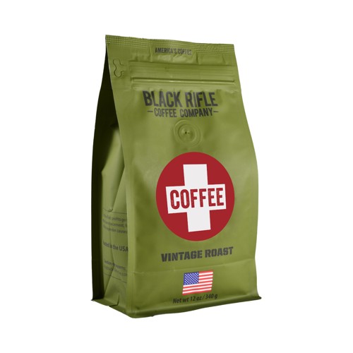 BLACK RIFLE COFFEE Coffee Saves Roast Vintage Medium Roast 12oz Bag for sale at KYGUNCO.