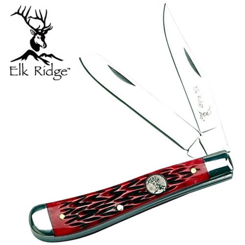 ELK RIDGE Gentlemans 2.75" Trapper Red Bone Knife for sale at KYGUNCO.