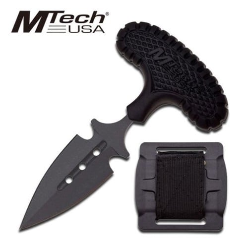 MTECH USA 4" Silver Spear Point Blade Black Handle for sale at KYGUNCO.