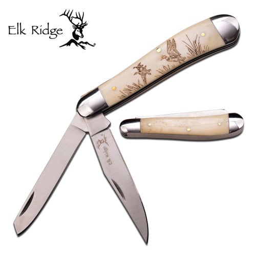 ELK RIDGE 3" Folding Knife, Ox Bone Handle for sale at KYGUNCO.
