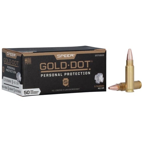 SPEER AMMO Gold Dot Personal Protection 5.7x28mm 40gr Hollow Point Ammunition | 50 Rounds for sale at KYGUNCO.