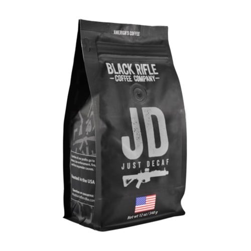 BLACK RIFLE COFFEE Just Decaf Medium Roast Coffee 12 oz Bag for sale at KYGUNCO.