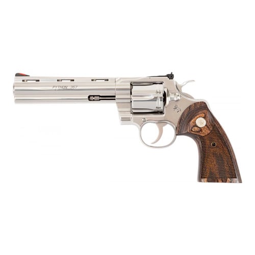 COLT Python 357 Mag 6" 6rd Revolver - Stainless / Walnut Grips for sale at KYGUNCO.