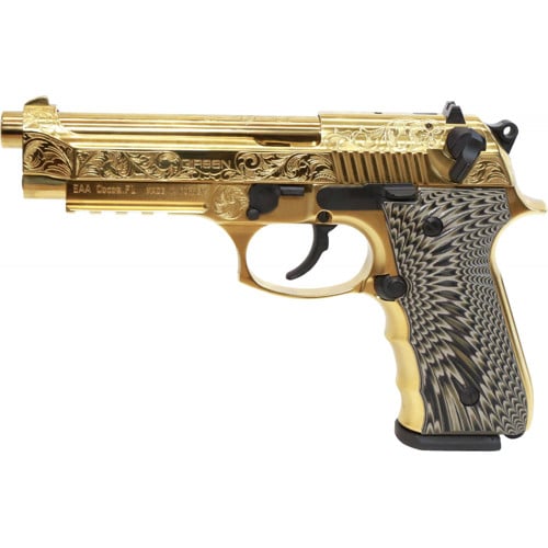 EAA Girsan Regard MC Deluxe 9mm 4.9" 18rd Pistol - Engraved Gold for sale at KYGUNCO.