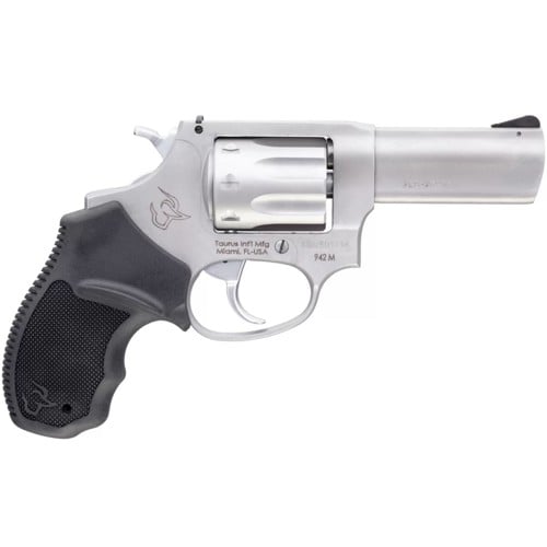 TAURUS 942 22 WMR 3" 8rd Revolver - Stainless | Black
