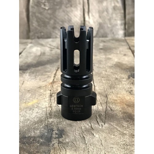 GEMTECH Quickmount 5.56mm Crbn Cutting Flash Hider 1/2-28 for sale at KYGUNCO.