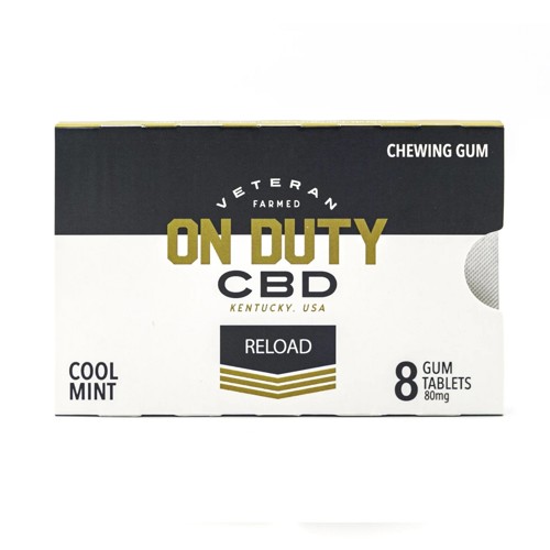 ON DUTY CBD THC Free CBD Reload Gum 8 pieces 80mg for sale at KYGUNCO.