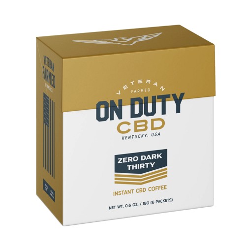 ON DUTY CBD Zero Dark Thirty Instant CDB Coffee 20mg 6 Packets for sale at KYGUNCO.