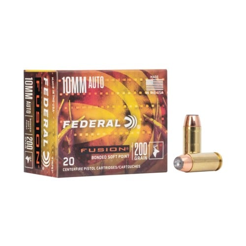 FEDERAL AMMO Fusion 10mm 200gr Bonded Soft Point Ammunition | 20 Rounds for sale at KYGUNCO.