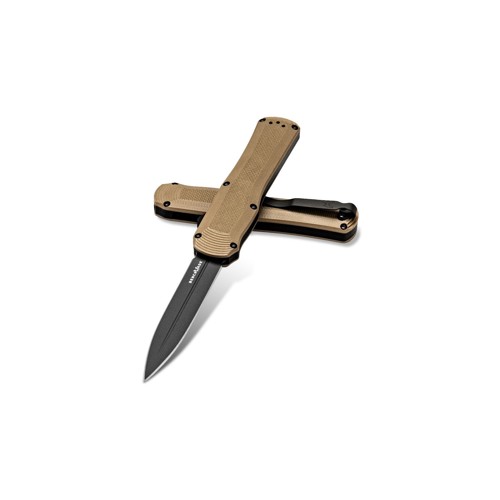 BENCHMADE Autocrat AUTO OTF Knife 3.71" Double-Edge Dagger Blade w/ Coyote G10 Handles for sale at KYGUNCO.