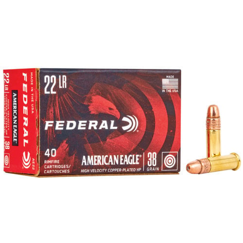 FEDERAL AMMO American Eagle 22LR 38gr Jacketed Hollow Point Ammunition | 40 Rounds for sale at KYGUNCO.