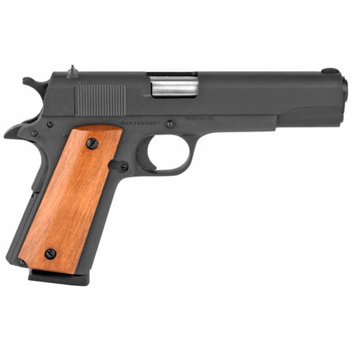 ROCK ISLAND M1911-A1 GI 45 ACP 5" 8rd Pistol - Black / Smooth Wood for sale at KYGUNCO.