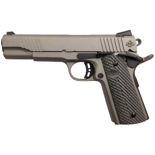 ROCK ISLAND M1911-A1 Rock Standard FS 45 ACP 5" 8rd Pistol - Grey / G10 Grips - CA Compliant for sale at KYGUNCO.