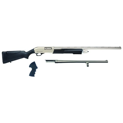 ROCK ISLAND Meriva 3-in-1 12 Gauge 3" 18.5"/28" 4rd Pump Shotgun Combo - Black / Chrome for sale at KYGUNCO.