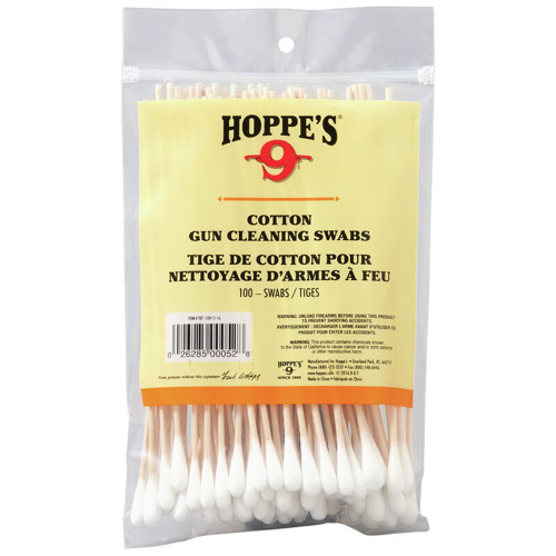 HOPPE'S Cotton Cleaning Swab 100 Count Wood Grain 5.9" for sale at KYGUNCO.