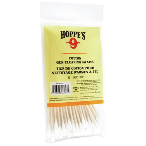 HOPPE'S Cotton Cleaning Swab 50 Count Wood Grain 5.9" for sale at KYGUNCO.
