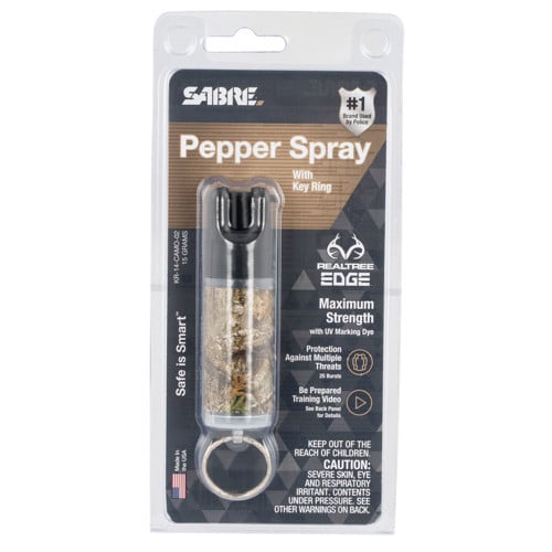 SABRE Camo Pepper Spray w/Key Ring for sale at KYGUNCO.