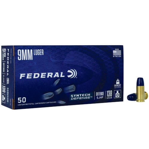 FEDERAL AMMO Syntech Defense 9mm 138gr Segmented Jacketed Hollow Point Ammunition | 50 Rounds for sale at KYGUNCO.