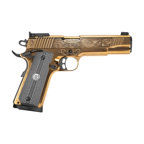 EAA Girsan MC1911 Govt Match Lux 45 ACP 5" 8rd Pistol - Engraved Gold | G10 Grips for sale at KYGUNCO.
