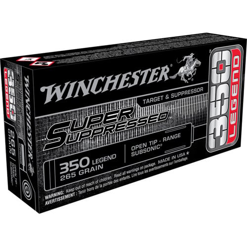 WINCHESTER Super Suppressed 350 Legend 260Gr Open-Tip Range Subsonic Brass Ammunition | 20 Rounds for sale at KYGUNCO.
