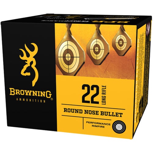 BROWNING 22LR 36gr Round Nose Ammunition | 500 Rounds for sale at KYGUNCO.