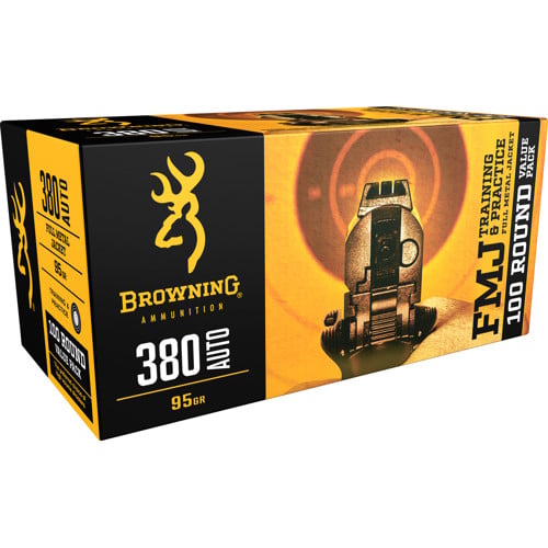 BROWNING Value Pack 380ACP 95gr Full Metal Jacket Ammunition | 100 Rounds for sale at KYGUNCO.